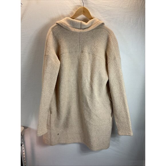 Lululemon Sincerely Sherpa Wrap Women's Med Beige Open Sweater Athleisure duster - Picture 4 of 10